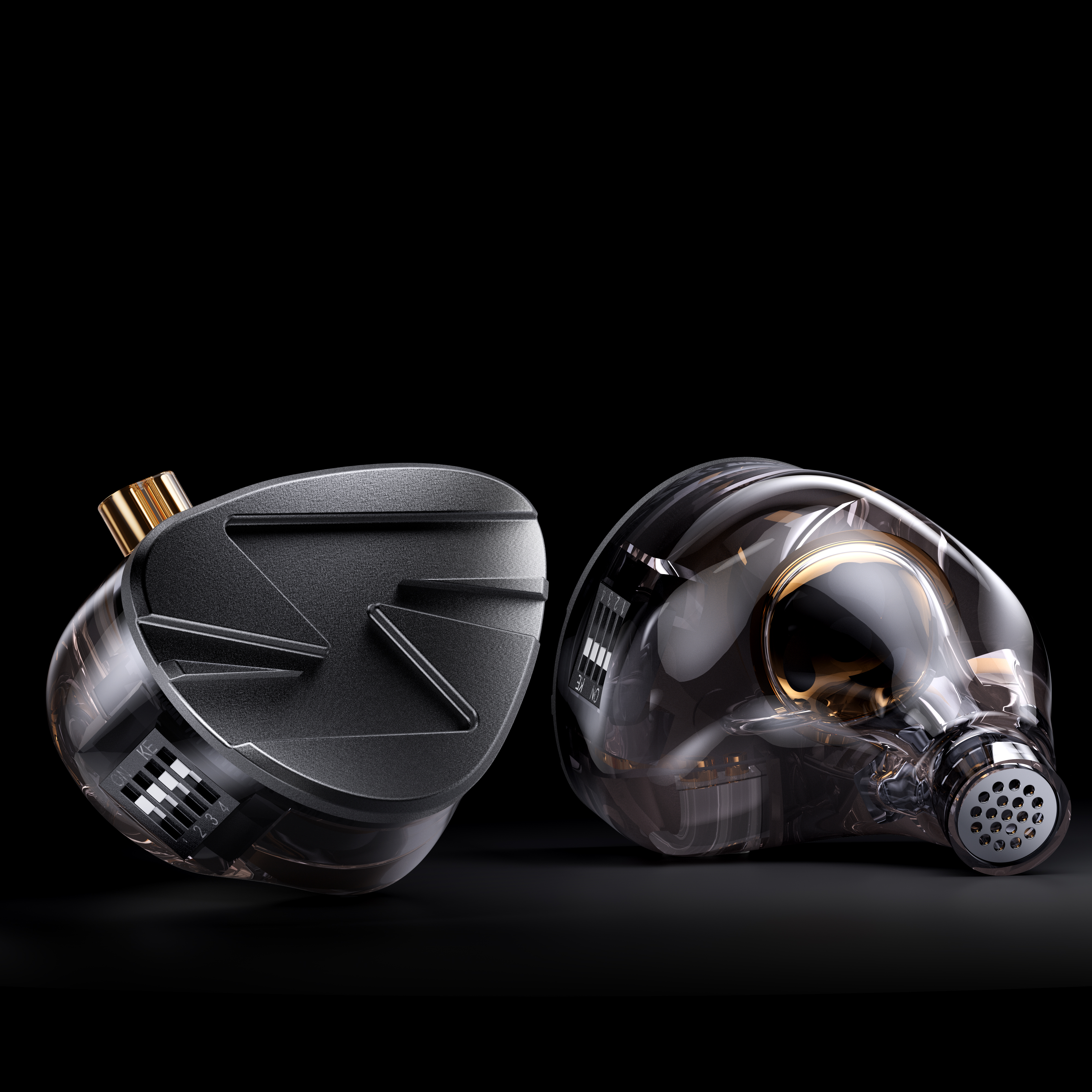CLECLO CC10X in-ear monitors on a dark studio background